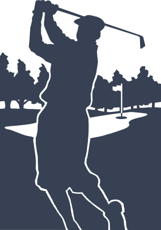 Golfer On Golf Course Sticker