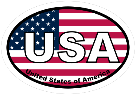 United States of America USA American Oval Sticker