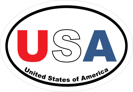 United States of America USA Oval In Color Sticker
