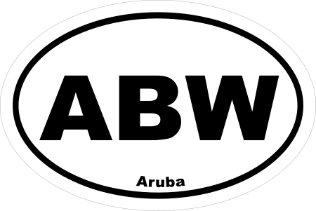 Aruba ABW Oval Euro Decal