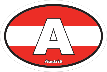 Austria A Flag Oval Euro Decal