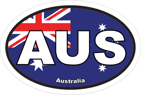Australia AUS Flag Oval Euro Decal