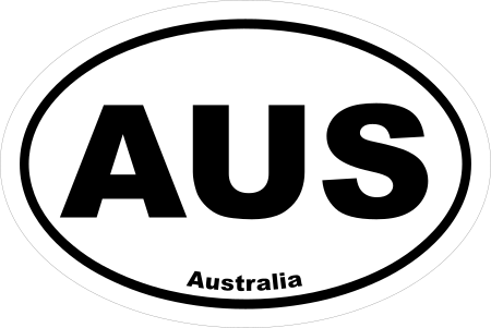 Australia AUS Oval Euro Decal