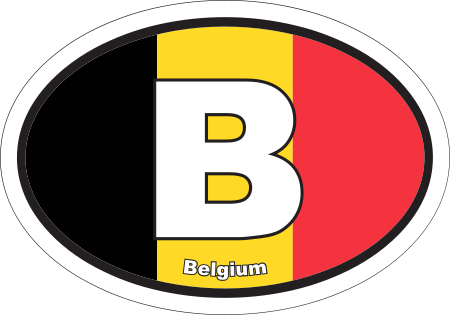 Belgium B Flag Oval Euro Decal