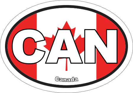 Canada CDN Flag Oval Euro Decal