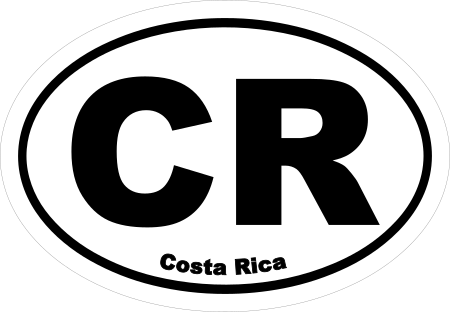 Costa Rica CR Oval Euro Decal