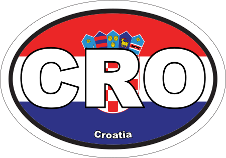 Croatia CRO Flag Oval Euro Decal