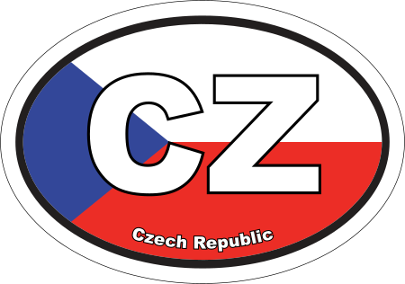 Czech Republic CZ Flag Oval Euro Decal