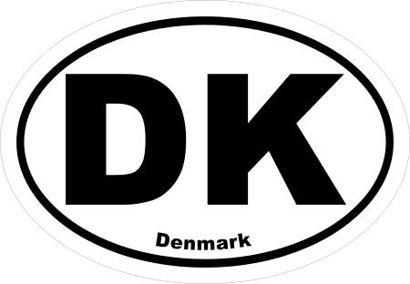 Denmark DK Oval Sticker