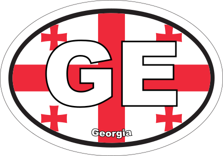 Georgia GE Flag Oval Euro Decal
