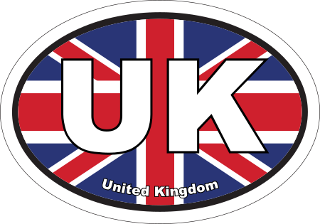 United Kingdom UK Flag Oval Euro Decal