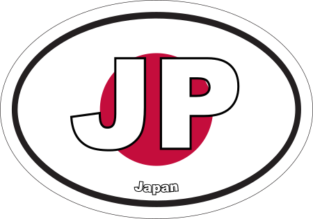 Japan JP Flag Oval Euro Decal