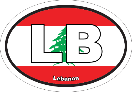Lebanon LB Flag Oval Euro Decal