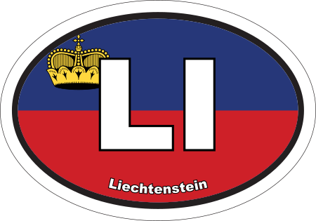 Liechtenstein LI Flag Oval Euro Decal