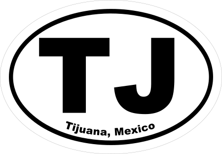 Tijuana Mexico TJ Oval Euro Decal