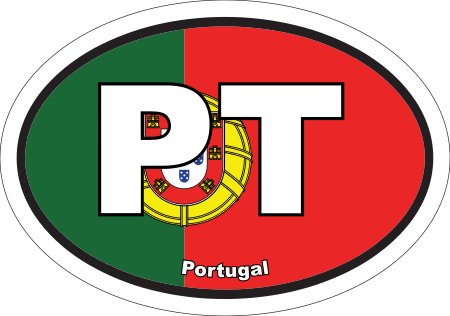 Portugal PT Flag Oval Euro Decal