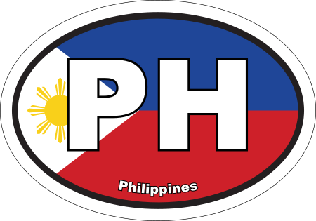 Philippines PH Flag Oval Euro Decal