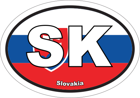 Slovakia SK Flag Oval Euro Decal