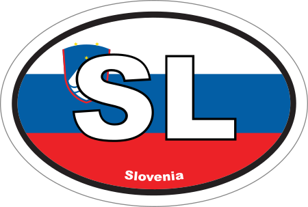Slovenia SL Flag Oval Euro Decal