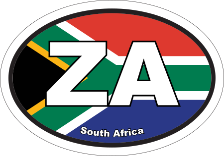 South Africa ZA Flag Oval Euro Decal