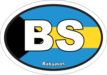Bahamas BS Flag Oval Euro Decal