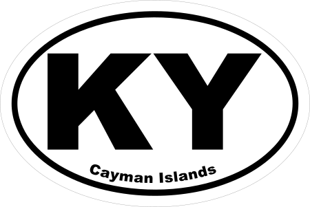 Cayman Islands KY Oval Euro Decal