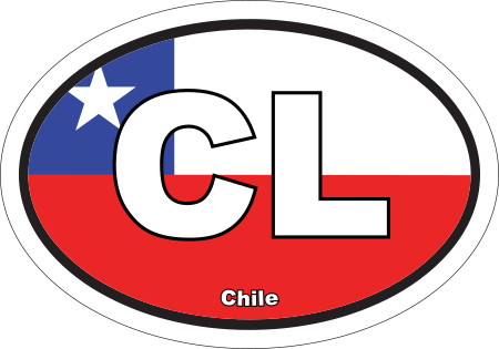 Chile CL Flag Oval Euro Decal