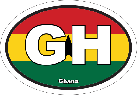 Ghana GH Flag Oval Euro Decal
