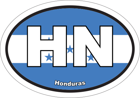 Honduras HN Flag Oval Euro Decal