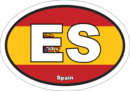 Spain ES Flag Oval Euro Decal