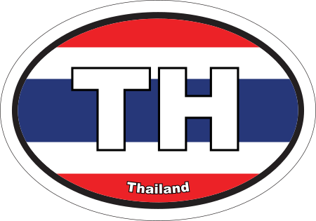 Thailand TH Flag Oval Euro Decal