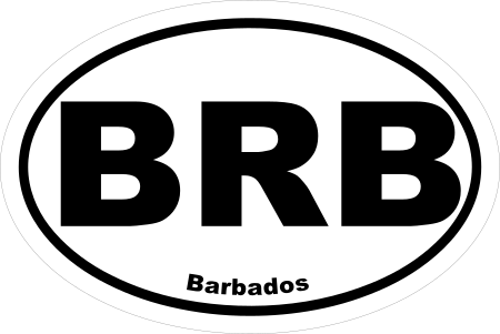 Barbados BRB Oval Euro Decal