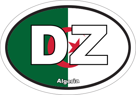 Algeria DZ Flag Oval Euro Decal