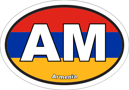 Armenia AM Flag Oval Euro Decal