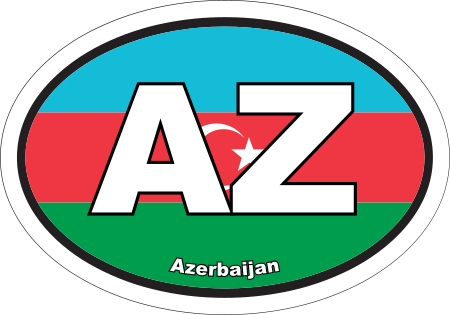 Azerbaijan AZ Flag Oval Euro Decal