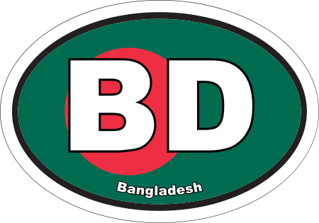Bangladesh BD Flag Oval Euro Decal