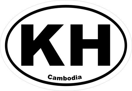 Cambodia KH Oval Euro Decal