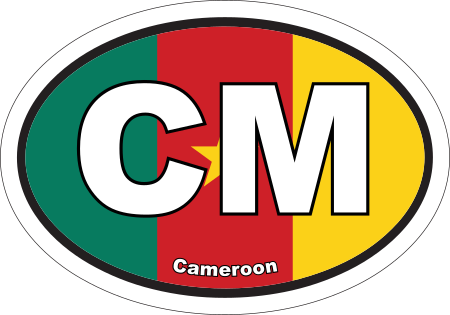 Cameroon CM Flag Oval Euro Decal