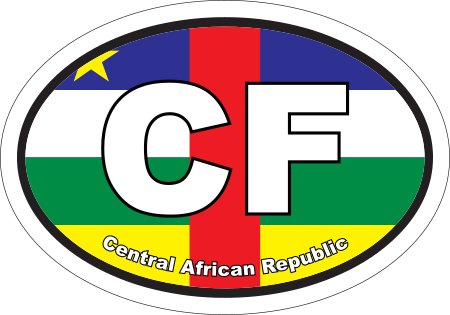 Central African Republic CF Flag Oval Euro Decal