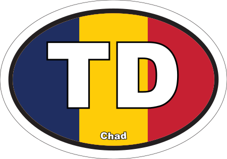 Chad TD Flag Oval Euro Decal