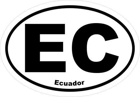 Ecuador EC Oval Sticker