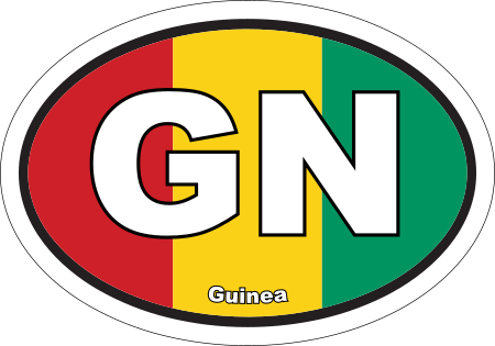 Guinea GN Flag Oval Euro Decal