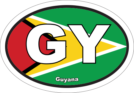 Guyana GY Flag Oval Euro Decal