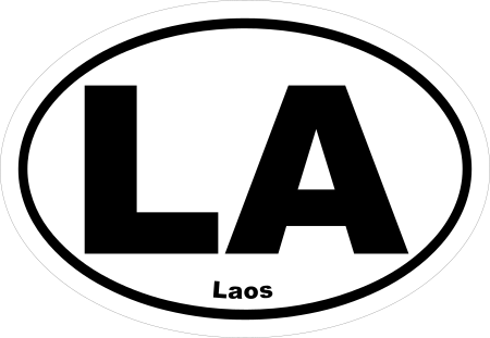 Laos LA Oval Euro Decal