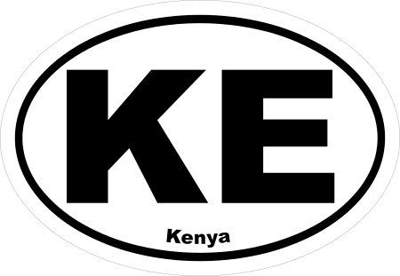 Kenya KE Oval Euro Decal