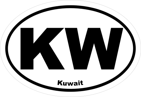 Kuwait KW Oval Euro Decal