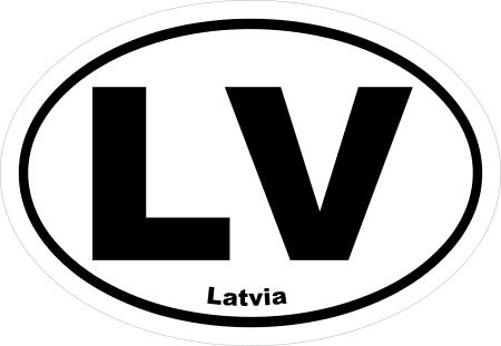 Latvia LV Oval Euro Decal