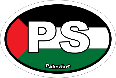 Palestine PS Flag Oval Euro Decal