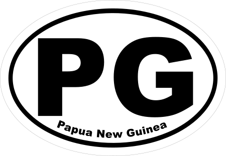 Papua New Guinea PG Oval Euro Decal