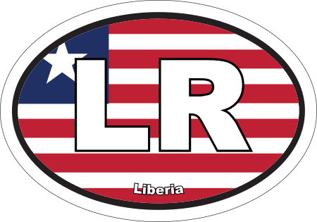 Liberia LR Flag Oval Euro Decal